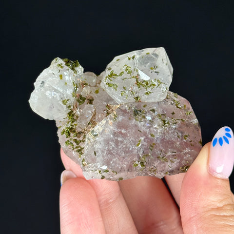 Amethyst with Epidote & Hematite Phantoms