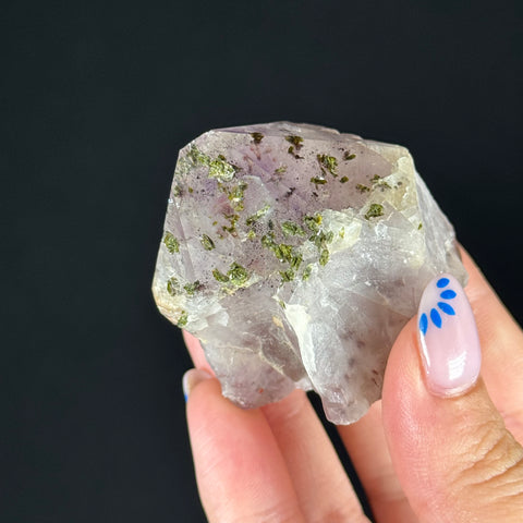 Amethyst with Epidote & Hematite Phantoms