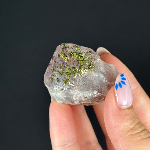 Amethyst with Epidote & Hematite Phantoms
