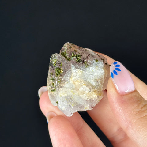 Amethyst with Epidote & Hematite Phantoms
