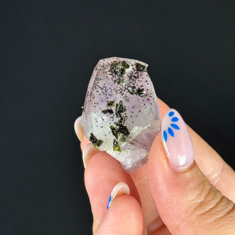 Amethyst with Epidote & Hematite Phantoms