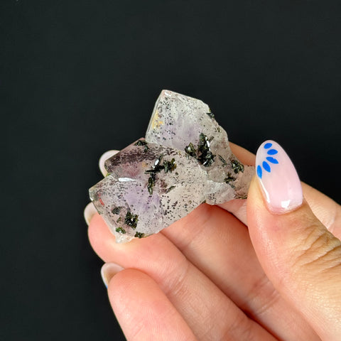 Amethyst with Epidote & Hematite Phantoms