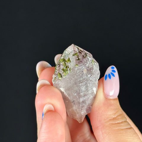Amethyst with Epidote & Hematite Phantoms