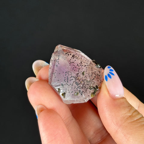 Amethyst with Epidote & Hematite Phantoms