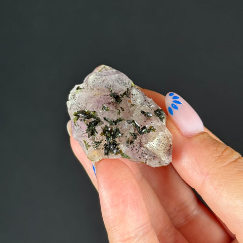 Amethyst with Epidote & Hematite Phantoms