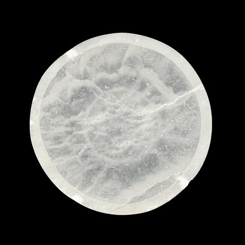 Selenite Medium Circle Bowl with Stand