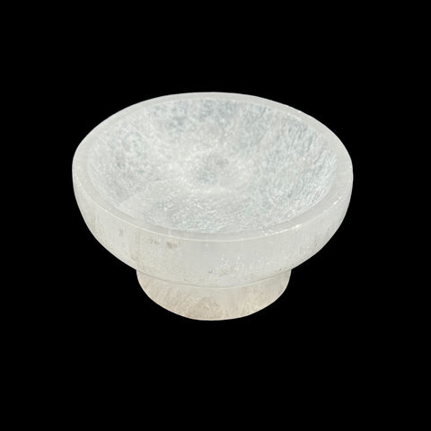 Selenite Small Circle Bowl with Stand